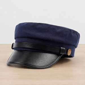 Vintage Camouflage Canvas PU Leather Hand Embroidery Flat Top Baseball Hat <b>Berets</b> Adjustable Strap Unisex Adult Casual Common - Product Image 4