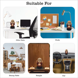 Divin Bouddha Joyeux à Tête Mobile, Idole Spirituelle Écologique pour Tableau de Bord, Décoration Élégante pour Voiture, Bureau, Maison, Fête des Pères, Thanksgiving - Product Image 3