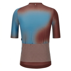 Maillot de Ciclismo de Manga Corta para Hombre, Ropa Deportiva, Top de Ciclismo con Cremallera Completa Frontal, Diseño de Panel de Malla Transpirable, 100% Poliéster - Product Image 2