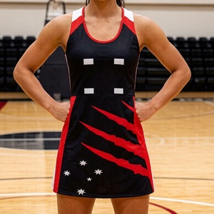 Vestido de Netball Personalizado por Sublimación, Transpirable, de Verano, de Secado Rápido, 100% Poliéster, Uniforme de Equipo, Vestido Deportivo para Mujer - Product Image 1
