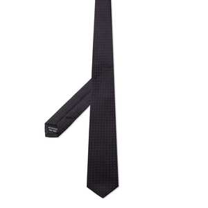 Corbata de Boda Satinada Pulida, Corbata Sofisticada de Primera Calidad, Corbata Esencial para Hombre de Seda Negra con Logotipo Personalizado Impreso - Product Image 6