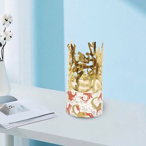 Quemador de Incienso de Lujo de Metal y Madera, Mubkhar Árabe Portátil para Oud y Bakhoor, con Patrón de Llama Metálica, Decoración para el Hogar - Product Image 4