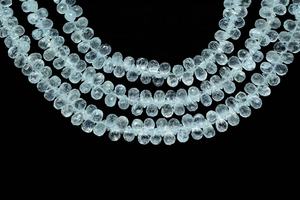 100% Natural Arrival <b>Aquamarine</b> Faceted Drops Shape Beads Briolette Teardrops for Jewelry Making 5x8mm 8 Inches - Product Image 3