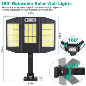 Lampada Solare da Parete con 33 LED COB, Impermeabile IP45, Controllo Remoto Wireless, Sensore di Movimento PIR per Illuminazione Esterna del Garage - Product Image 3