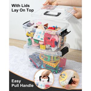 Set di 6 Contenitori di Plastica da 7 Quarti con Manici e Chiusure a Scatto, Pratici Contenitori con Coperchi - Product Image 4