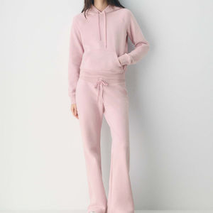 Survêtement rose pour homme, coupe ajustée, avec sweat à capuche et pantalon de survêtement à bascules, taille côtelée, personnalisable - Product Image 1