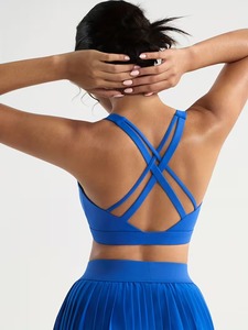 Soutien-gorge de sport multi-bretelles pour femme, extensible, col rond, débardeur de course, anti-transpiration, crop top de Pilates - Product Image 4