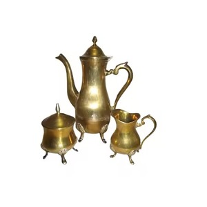 Arabic dallah Antique Brass <b>Metal</b> <b>coffee</b> <b>pot</b> Stamped Neck Pattern Rustic Boiling Pitcher for Vintage Home Decor & Theater Props - Product Image 5