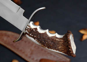 Couteau de chasse J2 en acier, fait main, personnalisé, neuf, avec manche en corne de cerf, le meilleur couteau de survie Bowie de collection, très tranchant - Product Image 5