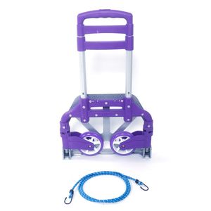 Carrello Pieghevole Portatile in Alluminio Viola, Carrello a Mano Richiudibile per Bagagli - Product Image 2