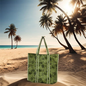 Sac à main en coton pur pour femmes, couleur unie, fermeture à glissière, tendance printemps-été, sac tendance, imprimé en bloc, utilisation à la plage - Product Image 4