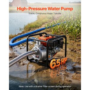 Pompa Acqua a Benzina 2-in-1 da 6.5HP 32 GPM con Tubo da 7.6 m e Pompa Semi-Slambrata per Applicazioni Portatili con Motore a Benzina - Product Image 2