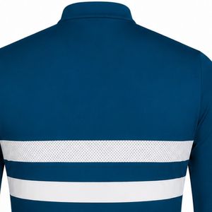 Maillot de cyclisme bleu marine à manches longues pour hommes et femmes, respirant, léger, pour la route, le VTT, l'entraînement - Product Image 4