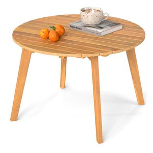 Tavolino Rotondo in Legno di Acacia Premium 62,2 cm x 62,2 cm x 40,6 cm, Capacità 75 kg, per Patio e Esterni - Product Image 1