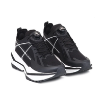 Chaussures de randonnée noires et grises pour hommes, baskets robustes d'extérieur, durables, à lacets, avec adhérence optimale pour le trekking, les sentiers et les voyages
