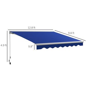 Toldo Motorizado Azul para Patio con Iluminación LED de 13x10, Resistente al Viento, Fácil de Operar, para Terrazas - Product Image 3