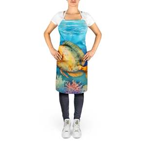 Large Multicolor Flounder Design Kitchen <b>Apron</b> for Cooking Baking Crafts <b>Gardening</b>-Unisex for Adults & Teens - Product Image 2