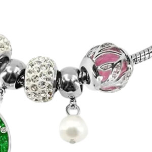   Bracelet pour femme fabriqué en 1997, élégant, couleur vert et argent, bijou à breloques, accessoire de mode pour poignet, inspiré des sororités, qualité supérieure - Product Image 2