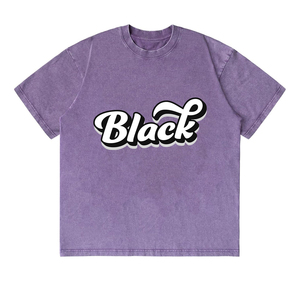 เสื้อยืดคอตตอนโอเวอร์ไซส์ทรงหลวม แขนสั้น คอกลม สไตล์ลำลอง สตรีทแวร์ ผ้าเจอร์ซีย์ถัก ล้างสีแบบแอซิด พิมพ์ลายซิลค์สกรีน - Product Image 5