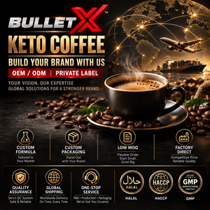 Café instantané Keto Diet MCT, faible en sucre, gestion du poids, café fonctionnel, prémélange, OEM, marque privée, Malaisie - Product Image 1