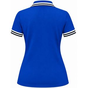Polo classique Sigma Gamma Rho bleu pour femme, à manches courtes, col classique, avec lettres grecques brodées, idéal pour les tenues décontractées ou sportives. - Product Image 2