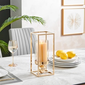 Portavelas de Cristal Hecho a Mano, Ecológico, con Base de Bola Cilíndrica, para Decoración del Hogar, Fiestas Navideñas, Zahid - Product Image 5