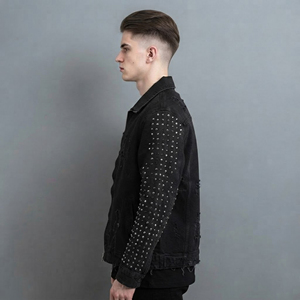 2026 Custom Fashion <b>Men's</b> Regular Sleeve Street Wear Vintage Washed Ripped Front Denim Breathable zipper <b>Jacket</b> for <b>man</b> - Product Image 3