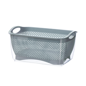 Cesta de drenaje de plástico para frutas y verduras, colador rectangular de doble capa, caja de almacenamiento transparente, organizador de alimentos para refrigerador - Product Image 4