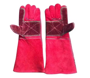 Gants de soudage en cuir de vachette isolés et renforcés, avec pouce et paume renforcés, sécurité industrielle, anti-coupure, certifiés CE - Product Image 5