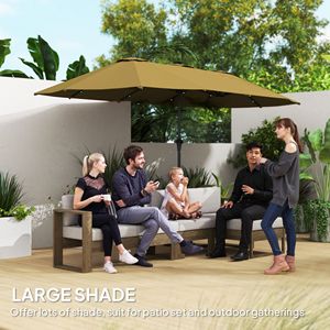 "9ft <b>Large</b> Patio <b>Umbrella</b> with Solar Lights for Courtyard Garden & Pool Yard" - Product Image 5