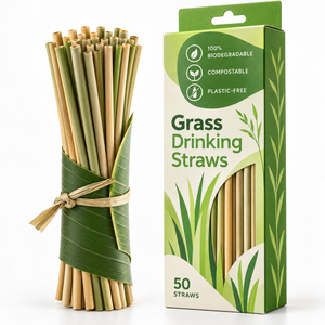 Pailles en herbe naturelles sans plastique en gros – Approvisionnement en vrac pour boissons - Product Image 3