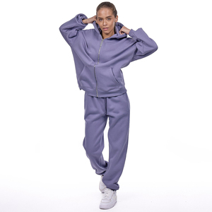 Sudadera con capucha para mujer, corte holgado, tejido de felpa suave, cierre completo con cremallera, capucha ajustable, bolsillos frontales, mangas largas, informal, para invierno - Product Image 5