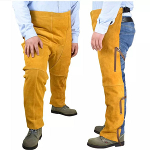 Premium Quality Cowhide <b>Split</b> Leather Welders <b>Trouser</b> Heavy Duty Industrial Safety Leg Protection Construction Welders Workwear - Product Image 5