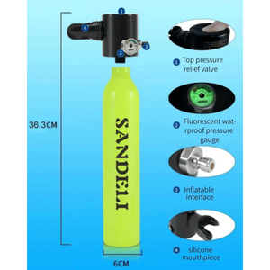 Equipo de Buceo con Respirador de Botella Individual de 0.5L, Máscara de Snorkel de 5-10 Minutos, Tubo de Snorkel, Bolsa Protectora, Tanque de Aire para Buceo - Product Image 6