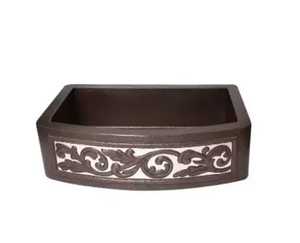 Évier rectangulaire en cuivre martelé à encastrer, vasque de salle de bain minimaliste en bronze, bol artistique à poser sous le meuble pour luminaires design - Product Image 2