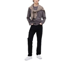 Direct prix d'usine hommes surdimensionné à manches longues 100% coton T-Shirt Logo personnalisé broderie impression col uni conception vierge - Product Image 6