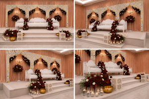Contemporary Indian Wedding <b>Mirror</b> Theme Stage For Reception Decor Exclusive <b>Mirror</b> Work Arch <b>Panels</b> For Wedding Ceremonies - Product Image 6