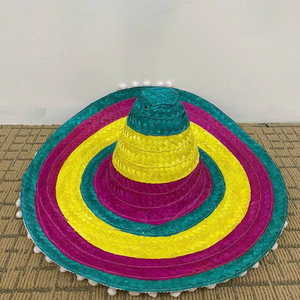 Chapeau de paille mexicain surdimensionné fait main au Vietnam pour adultes, idéal pour la Fiesta Cinco de Mayo et les fêtes à thème mexicain - Product Image 1