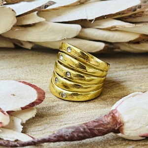 Unique Design Minimalist Moonstone <b>Ring</b> Geometric Brass Band Women <b>Ring</b> 18k Gold Plated Statement <b>Chunky</b> Wholesale Handmade <b>Ring</b> - Product Image 6
