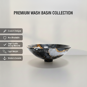Aluminum Bathroom Sink <b>Marble</b> Design Luxury Metal <b>Table</b> <b>Top</b> Wash Basin Custom Shape for Hotel Renovation - Product Image 5