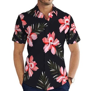 Camisas Hawaianas 100% Algodón Antiarrugas para Hombre, Camisas Hawaianas Personalizadas con Estampado Ecológico y Transpirable para Verano - Product Image 1