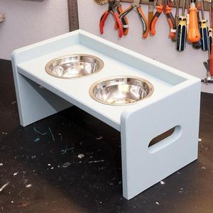 Custom Wooden Dog Food Bowl Personalized Elevated Pet Feeding <b>Stand</b> for Small Medium and Large Breed Dogs - Product Image 1