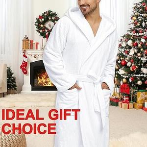 Bata de Baño Larga de Franela y Forro Polar para Hombre y Mujer, Cálida para Invierno, Camisón, Ropa de Dormir, Pijama 100% Algodón de Secado Rápido para Verano y Primavera - Product Image 6