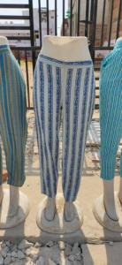 Pantalon d'été décontracté imprimé pour femmes en coton doux avec taille élastique devant plat en toile à coupe ample simple - Product Image 3