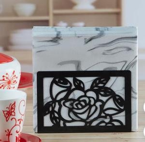 Floral Design <b>Tissue</b> Box Cover With Rose Pattern Free Standing For Table Use - Product Image 5