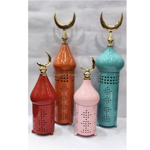 Islamic Candle Holder for Ramadan Decoration Islamic Holiday Minaret Style Tealight Holder Islamic <b>Gift</b> Minaret Crescent Model - Product Image 1