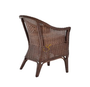 เก้าอี้รับประทานอาหารหวายสีน้ำตาลเข้ม เก้าอี้นั่งเดี่ยวสีเอสเพรสโซ เฟอร์นิเจอร์หวายสานคลาสสิกสำหรับร้านอาหารหรูหรา ห้องรับประทานอาหารที่บ้าน - Product Image 2