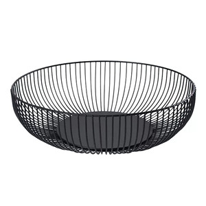 Corbeille à fruits nordique en fil de fer, bol rond en métal pour le pain et les légumes, support de rangement, centre de table, organisateur, décoration de cuisine - Product Image 2