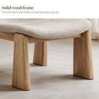 Fauteuil de salon personnalisé en chêne rouge massif, style nordique, avec rembourrage doux pour salon, chambre et projets hôteliers