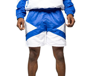 Polyester Nylon <b>Jackets</b> Shorts Set Men's Jogging Suit <b>Patchwork</b> Color Contrast Oversized Windbreaker Short Sets for Men - Product Image 3